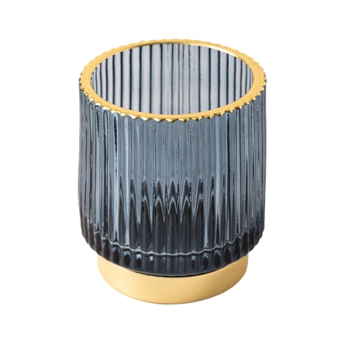 Blue candle holder 7 cm.