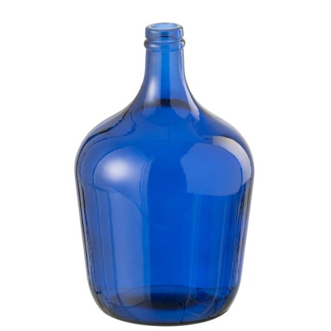 BLAUE GLASVASE L 18 cm.