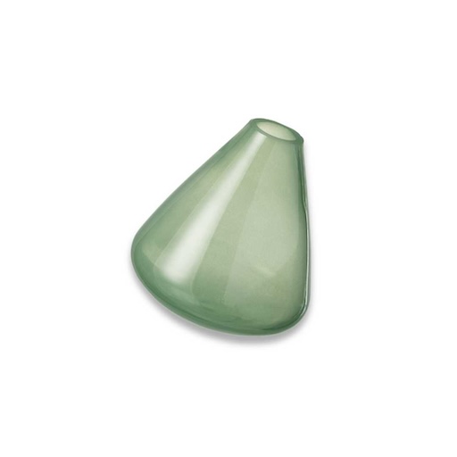 DE-JA-INV13 Schräg stehende grüne Vase 11 cm.