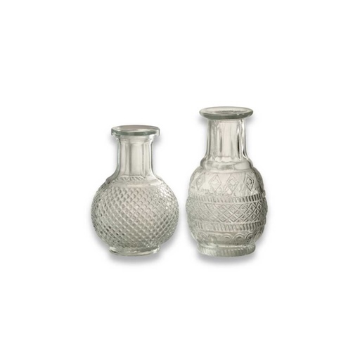 DE-JA-VIS2 Vintage-Glasvasen - 2er Set 7 cm.