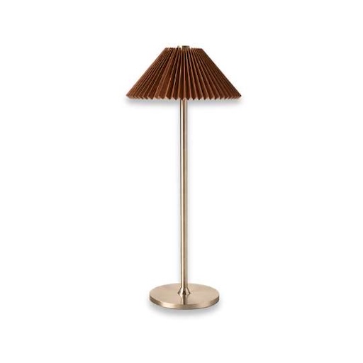DE-LE-MAPL LED-Tischlampe in Braun und Silber