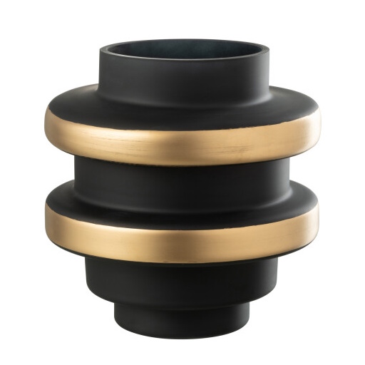 JA-10 JARRON NERO/GOLD 22 cm.
