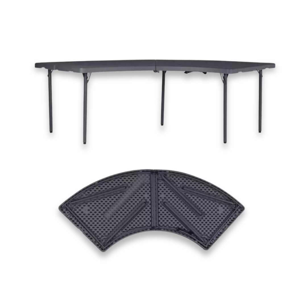 Klappbarer Serpentinentisch 91x253 cm.