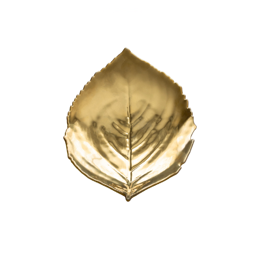 Plato hoja dorado 22 cm.