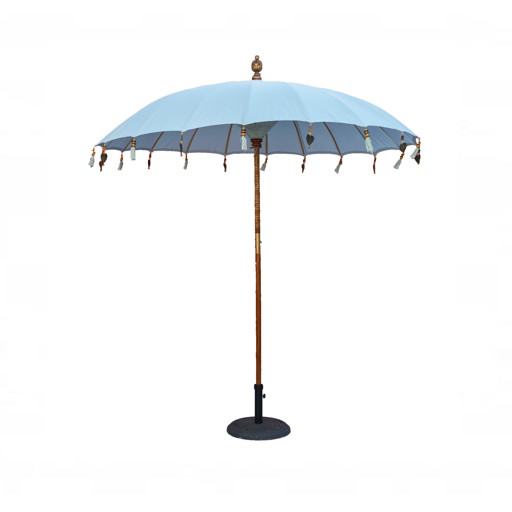 Sombrilla balinesa para mesa de madera verde